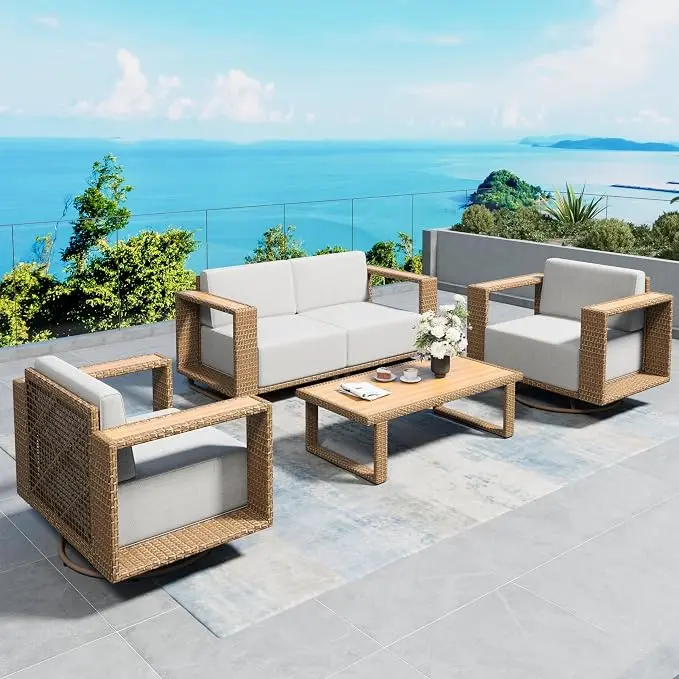 SUNSHINE VALLEY 4 Pieces Patio Furniture Set