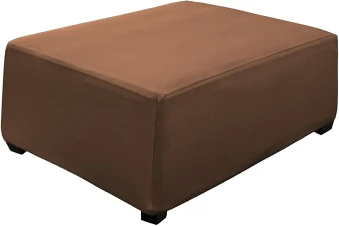 Super Stretch Ottoman Cover- Soft Form Fit Ottoman Cover Rectangular Ottoman
