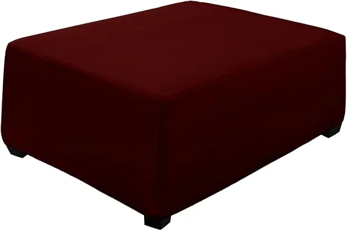 Super Stretch Ottoman Cover- Soft Form Fit Ottoman Cover Rectangular Ottoman