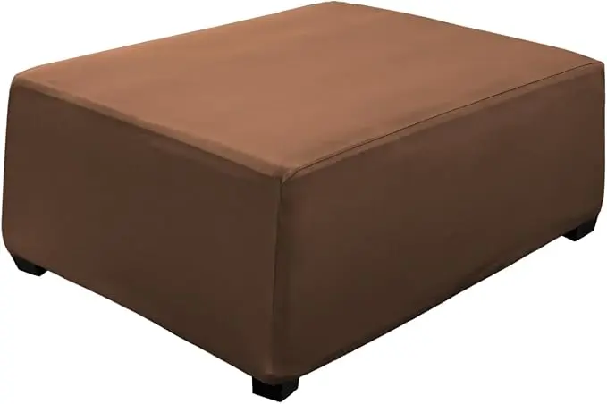 Super Stretch Ottoman Cover- Soft Form Fit Ottoman Cover Rectangular Ottoman