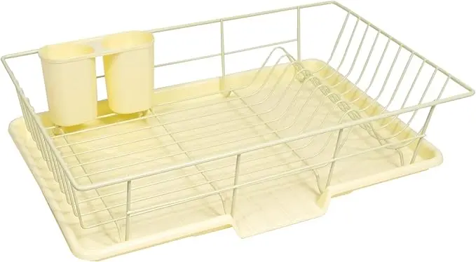 Sweet Home Collection Space-Saving 3-Piece Dish Drainer Rack Set