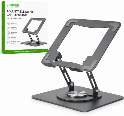 Swivel Laptop Stand for Desk, 360 Riser, Graphite Gray