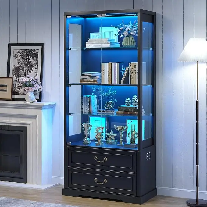 TAGELIER 67" Tall Display Cabinet