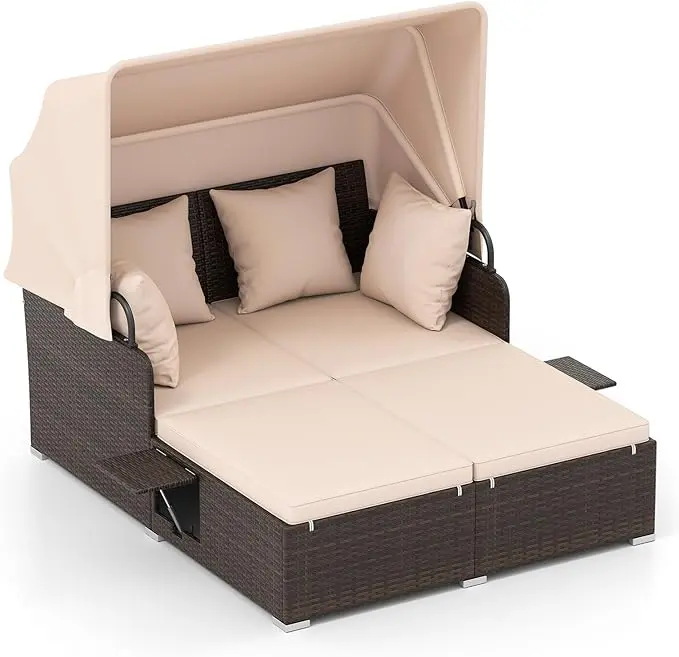 Tangkula Patio Rattan Daybed