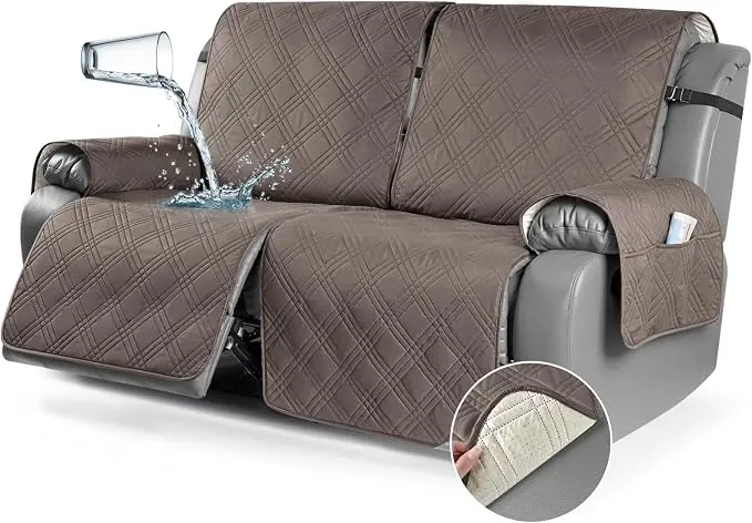 TAOCOCO 100% Waterproof Oversized Loveseat Recliner Cover, Non Slip Split Couch