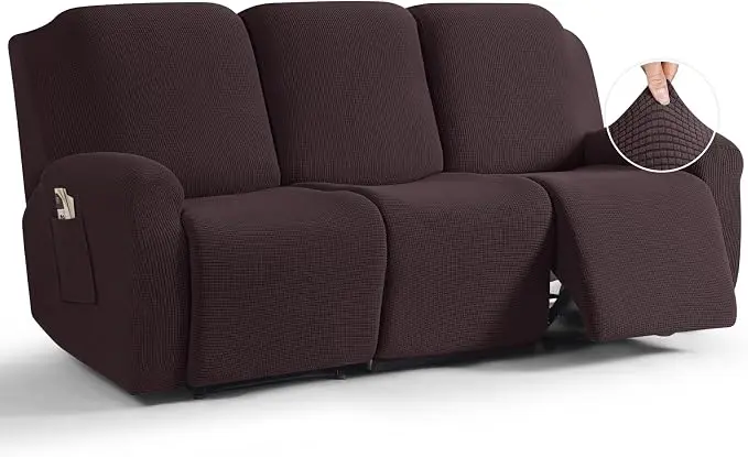 TAOCOCO Recliner Couch Covers for 3 Seat, 8-Pieces Stretch Large Couch Covers