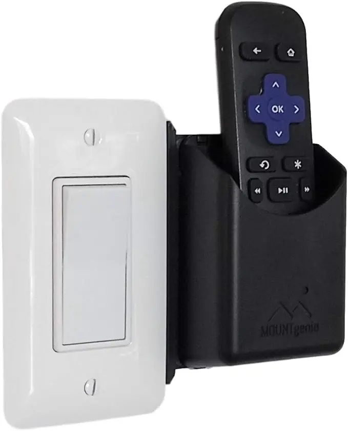 The No-Screwups Remote Control Holder by Mount Genie (Black)
