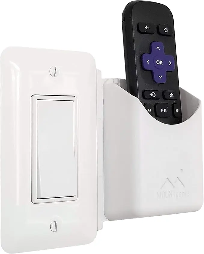 The No-Screwups Remote Control Holder by Mount Genie (White)