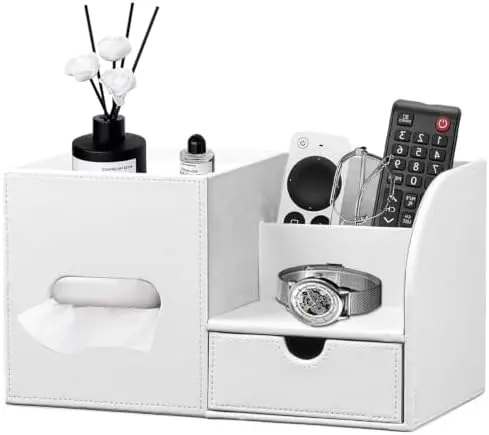 Tissue Box Cover with Drawer Organizer and Storage Tray,Cube Tissue Holder