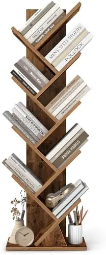 Tree Bookshelf, 9 Tiers, 15 x 7.9 x 45.4 Inches