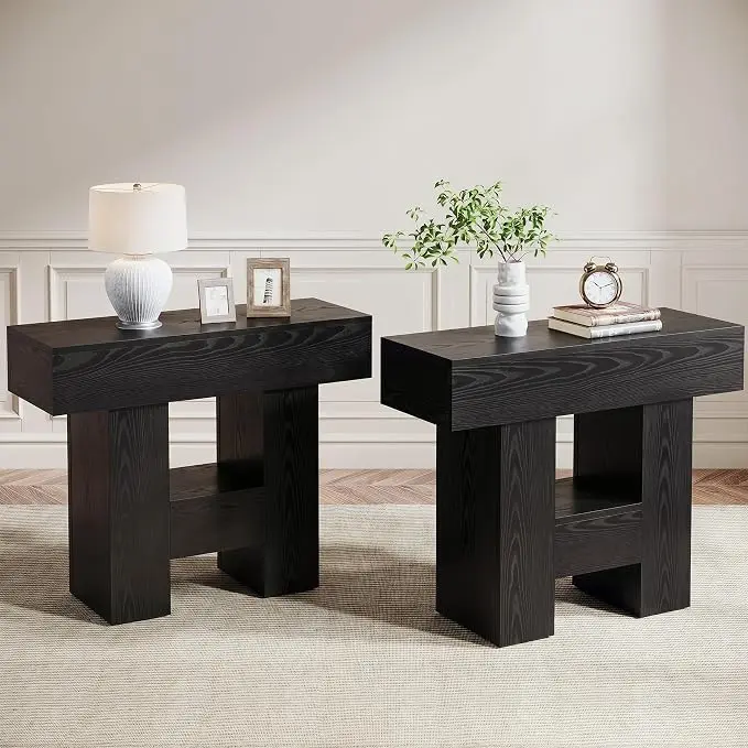 Tribesigns Farmhous End Table, 2-Tier Narrow Side Table