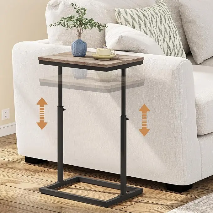 TUTOTAK End Table, Side Table, Tall Couch Table, Sofa Table, Living Room