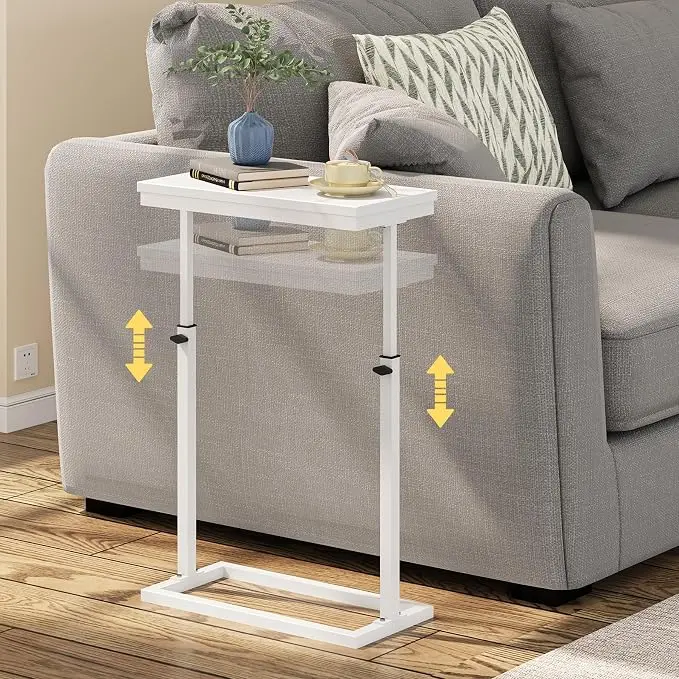 TUTOTAK End Table, Side Table, Tall Couch Table, Sofa Table, Living Room