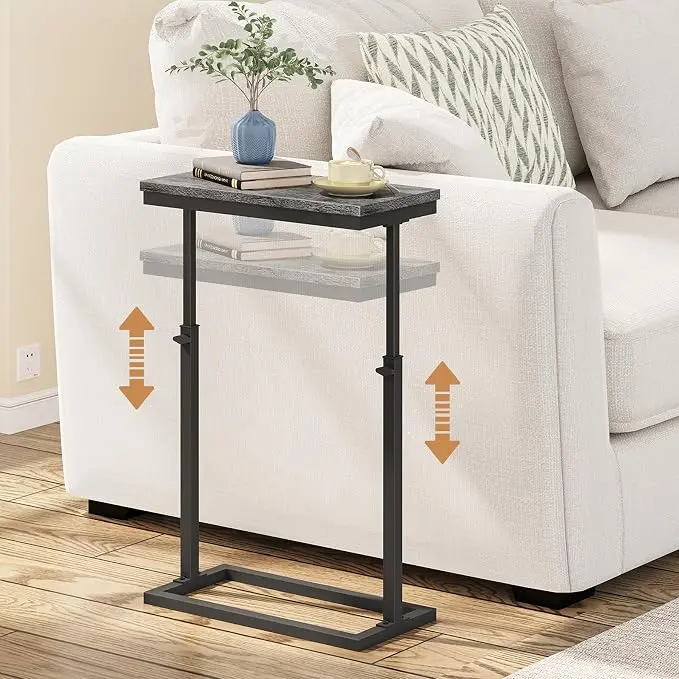 TUTOTAK End Table, Side Table, Tall Couch Table, Sofa Table, Living Room