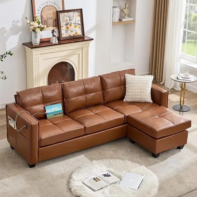 TYBOATLE Brown Sofa Couch Sectional Couches