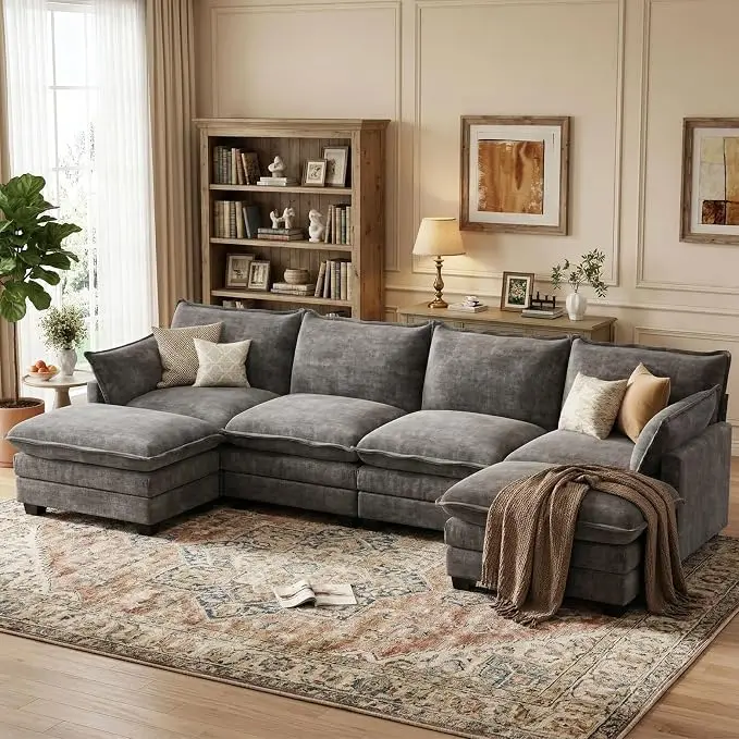 U Shaped Modular Sectional Sofa, Cloud Couch
