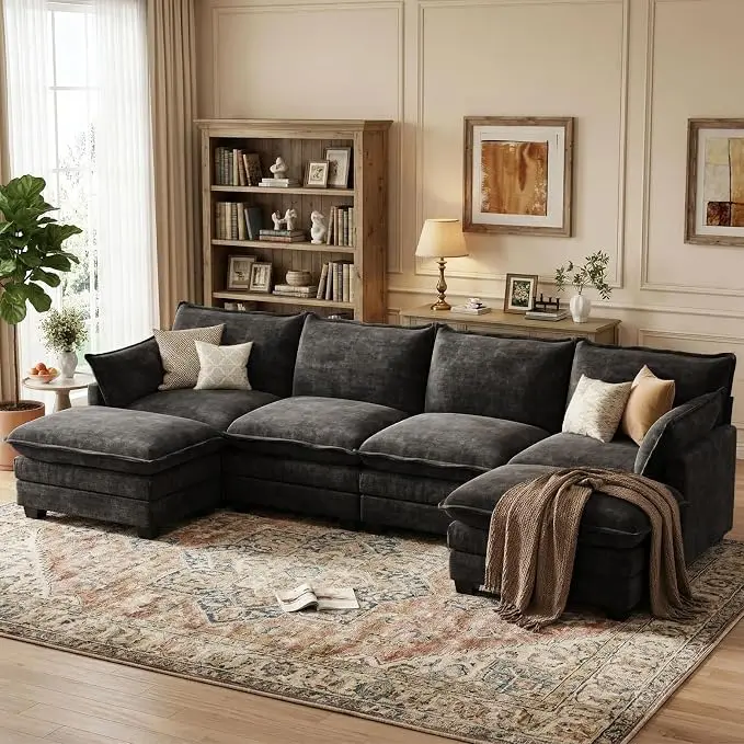 U Shaped Modular Sectional Sofa, Cloud Couch