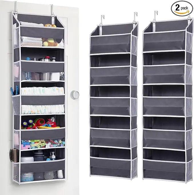 ULG 2 Pack 5-tier Over the Door Organizer Dark Gray