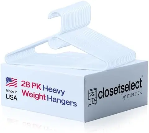 Ultra Heavy Duty Hangers 28 Pack - Thick White Clothes Hangers
