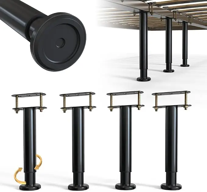 Under Bed Metal Support Legs, Adjustable Height Bed Frame Support Leg, Bed Slat