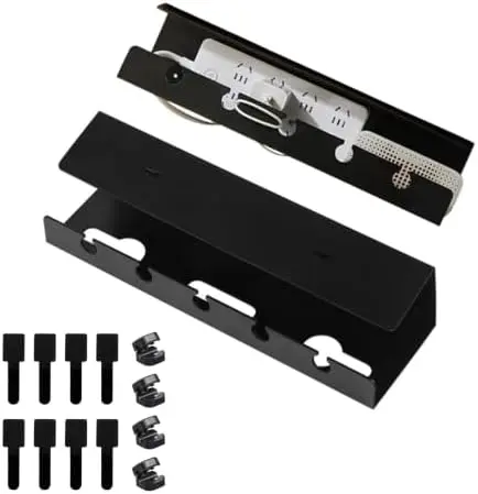 Under Desk Cable Management Tray, 2-Pack, Black