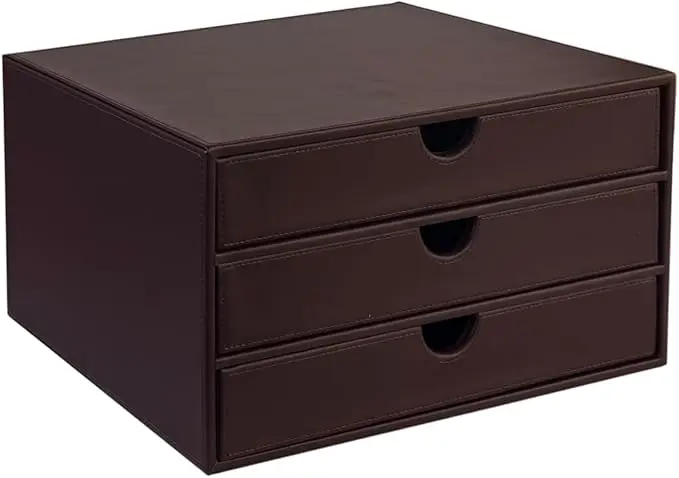 UnionBasic Document Organizer, 3-Drawer File Cabinet Document Storage Box, Office Desktop Filing Organizer, Port Royale