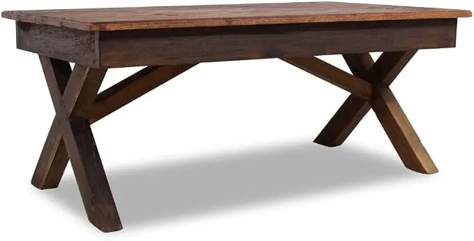 Unique Rustic Accent Table for Home Decor, Eco Friendly Recycled Wood Coffee