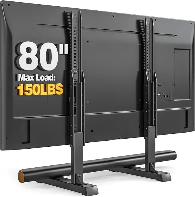 Universal TV Stand Mount for 24-80 inch Flat or Curved TVs, Height Adjustable