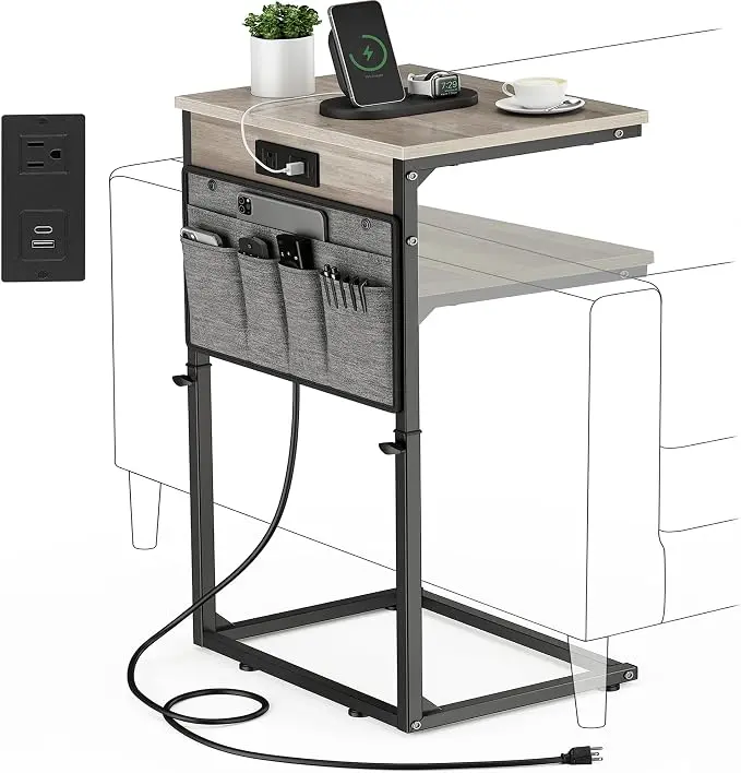 Vagusicc C-Shaped End Table