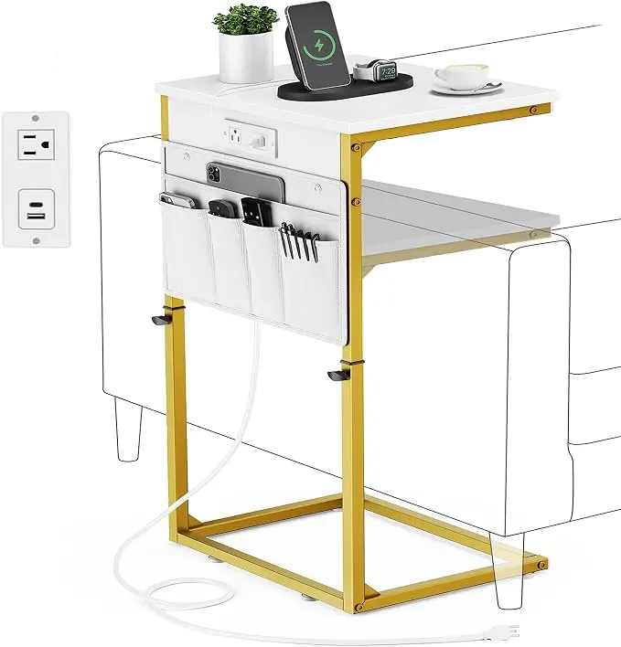 Vagusicc C-Shaped End Table