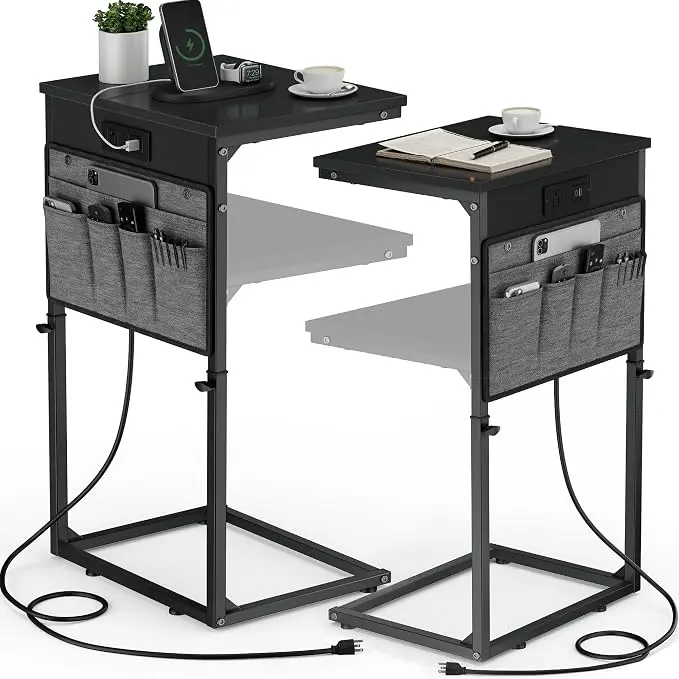 Vagusicc C-Shaped End Table Set of 2