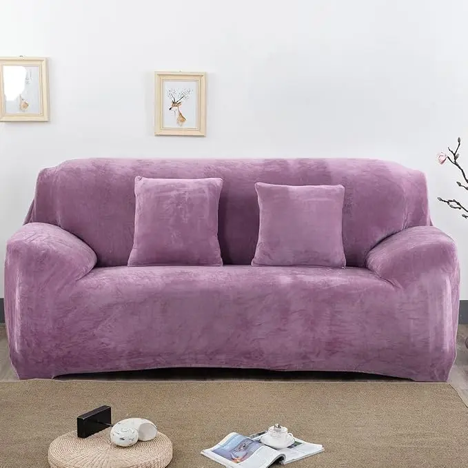 vctops 1-Piece Velvet Plush Stretch Sofa Slipcover