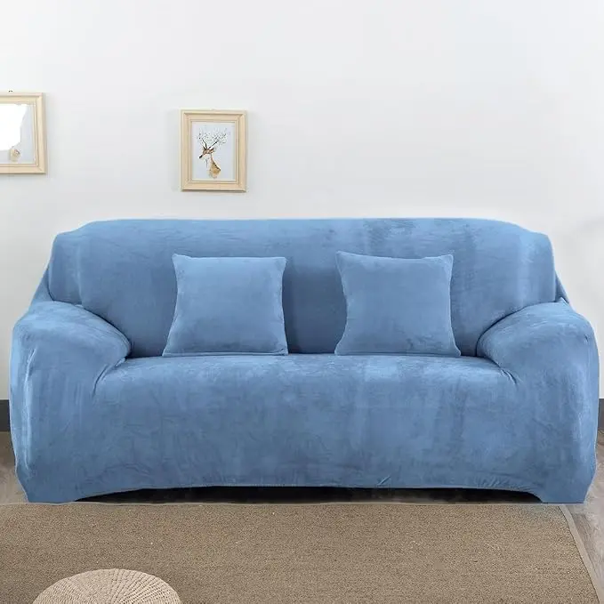 vctops 1-Piece Velvet Plush Stretch Sofa Slipcover