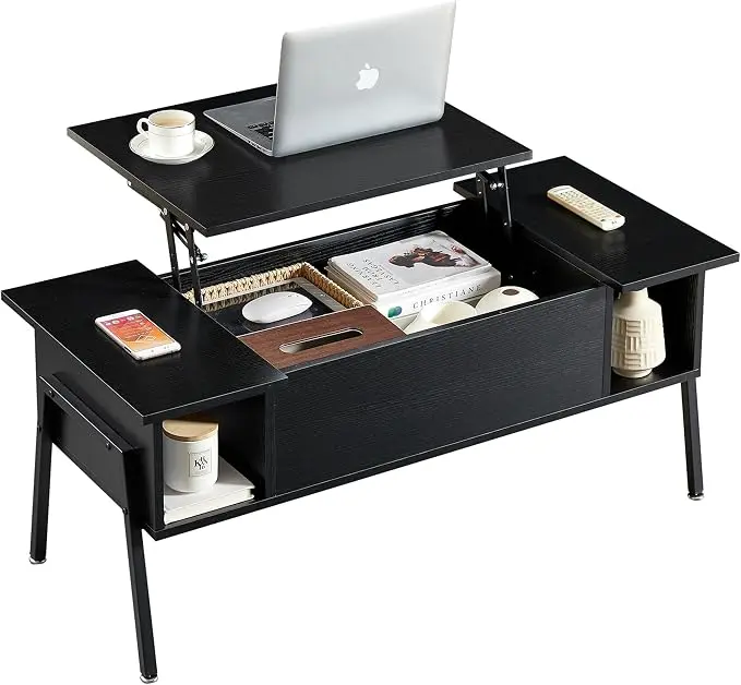 VECELO Wood Lift Top Coffee Table