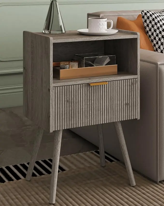 Veegle Nightstand, Modern Bedside Table