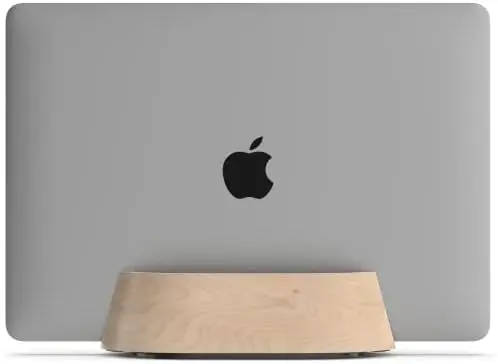 Vertical Laptop Stand in Maple Wood, Adjustable