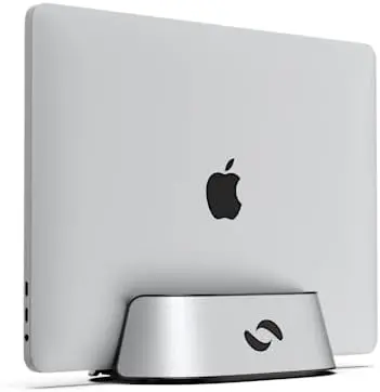 Vertical Laptop Stand in Silver Aluminum, Adjustable