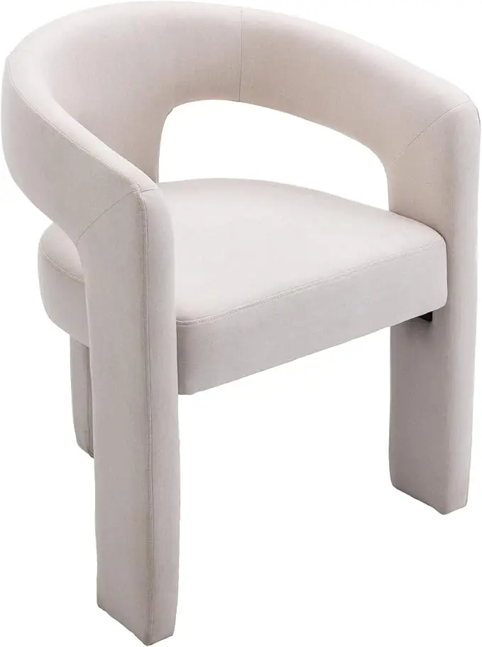 VESCASA Linen Barrel Dining Chair
