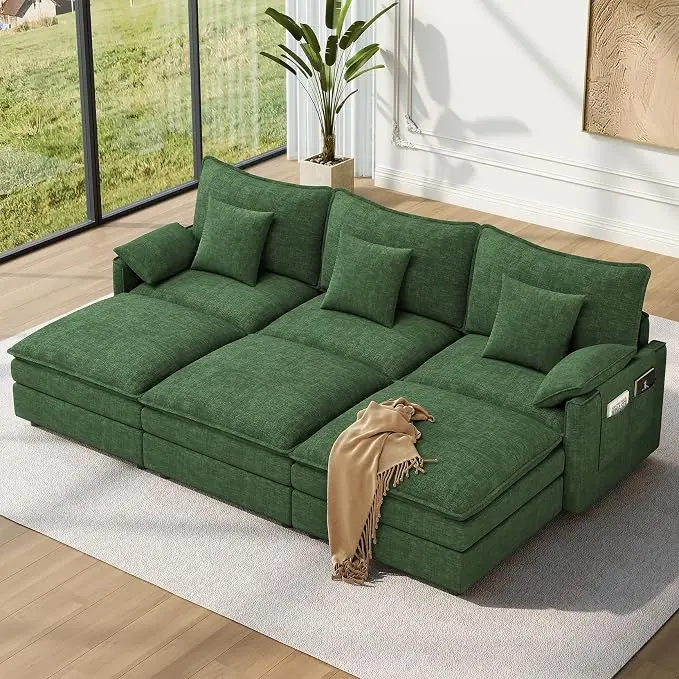 Vesgantti 108" Sectional Sleeper Sofa, 6-Seater Oversized Modular Cloud Couch