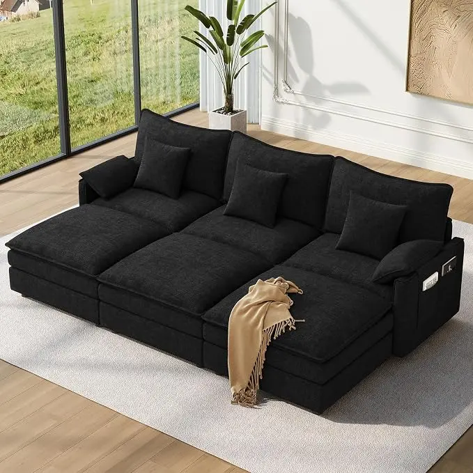 Vesgantti 108" Sectional Sleeper Sofa, 6-Seater Oversized Modular Cloud Couch