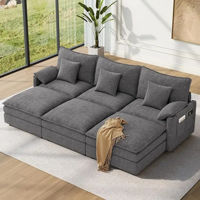 Vesgantti 108" Sectional Sleeper Sofa, 6-Seater Oversized Modular Cloud Couch