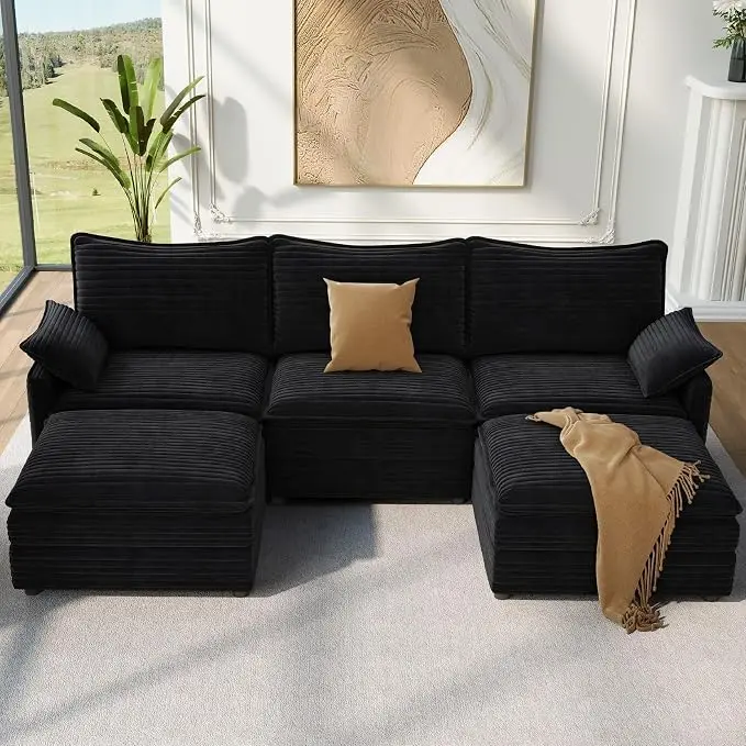 Vesgantti 108" U Shaped Sectional Couch, Comfy Cloud Modular Sectional Sofa