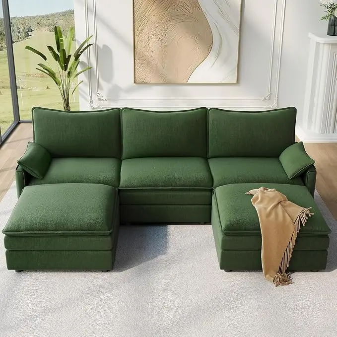 Vesgantti 108" U Shaped Sectional Couch, Comfy Cloud Modular Sectional Sofa