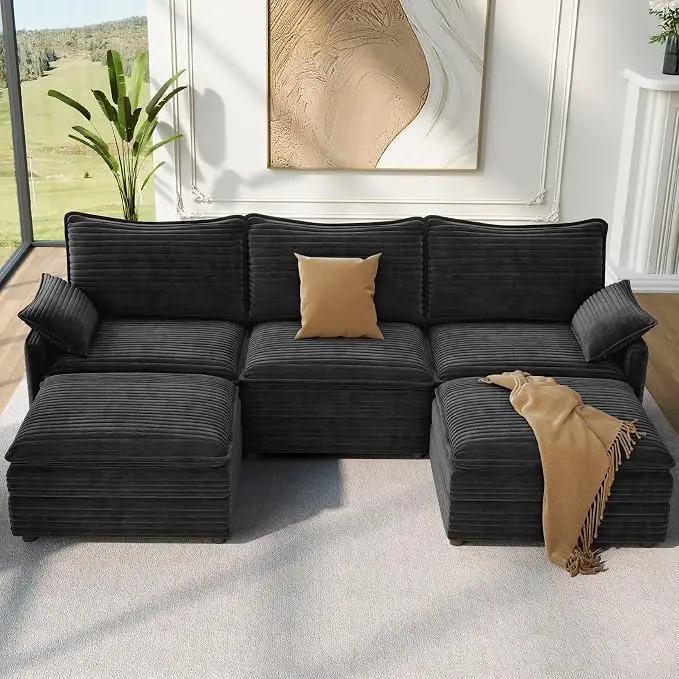 Vesgantti 108" U Shaped Sectional Couch, Comfy Cloud Modular Sectional Sofa