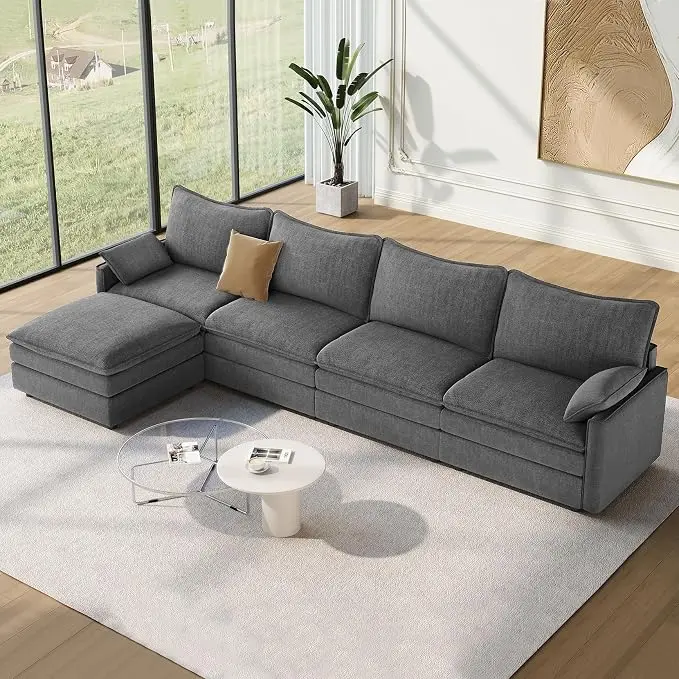 Vesgantti 142" Cloud Couch Sectional Modular Sofa, Comfy Sectional Couch