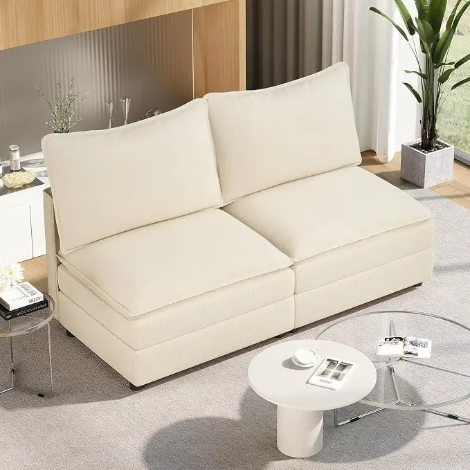 Vesgantti 74" Loveseat Sofa Without Armrest, Comfy Cloud Couch