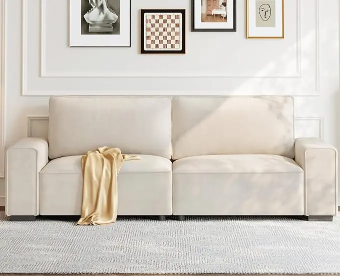 Vesgantti 85'' Chenille Couch for Living Room, 3 Seater Comfy Sofa
