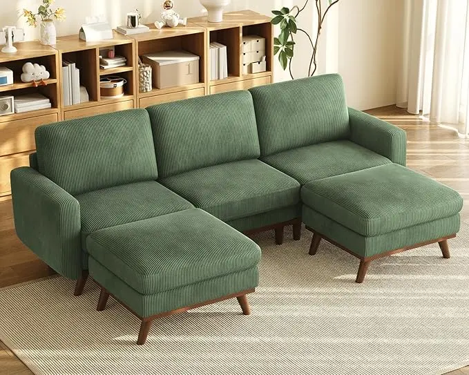 Vesgantti 97" Modular Sectional Sofa Green, U-Shaped Couch
