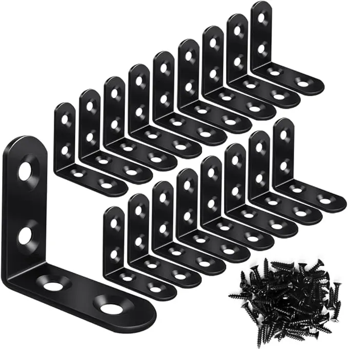 Vicuna R 18 Black L Brackets, Stainless Steel Corner Brace