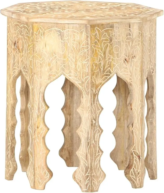 vidaXL Bohemian-Style Side Table in Solid Mango Wood